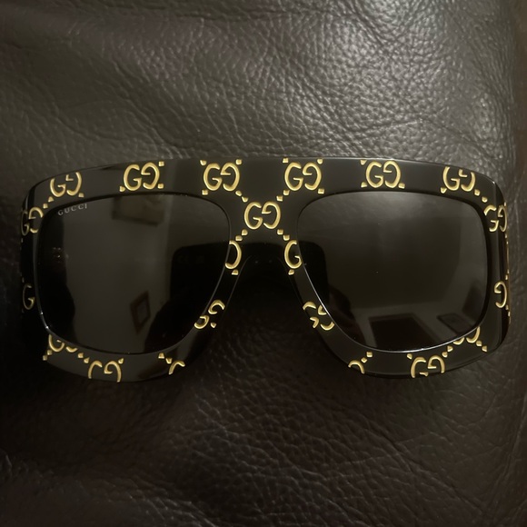 Gucci shield sunglasses black size 59 - Picture 1 of 4
